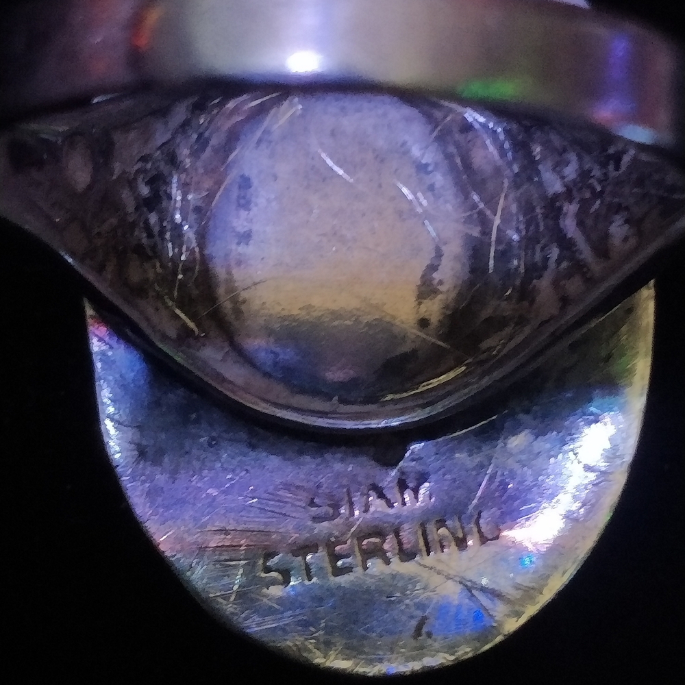 VINTAGE Siam Sterling Silver Adjustable Statement Ring - Picture 2 of 6